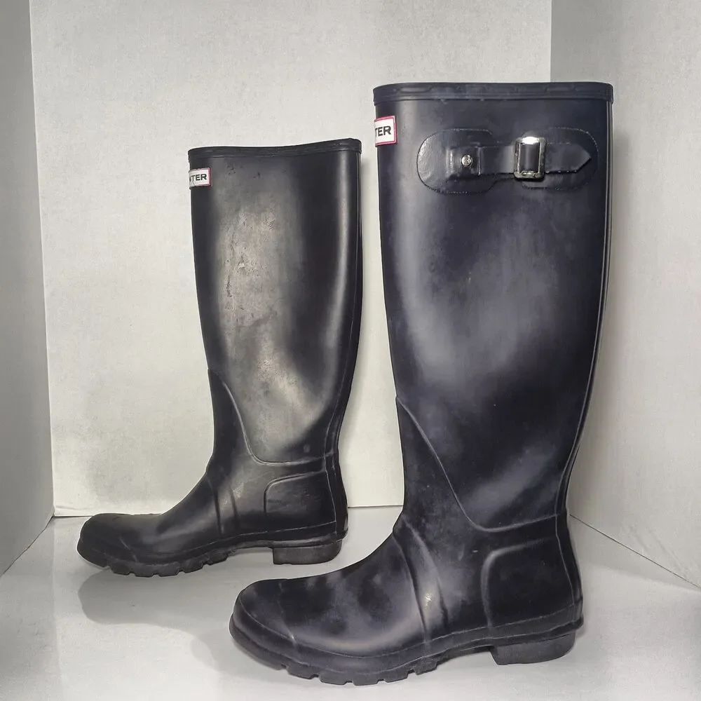 Hunter Original Tall Women's Rain Boots W9 Navy Blue HNTORGW W23499